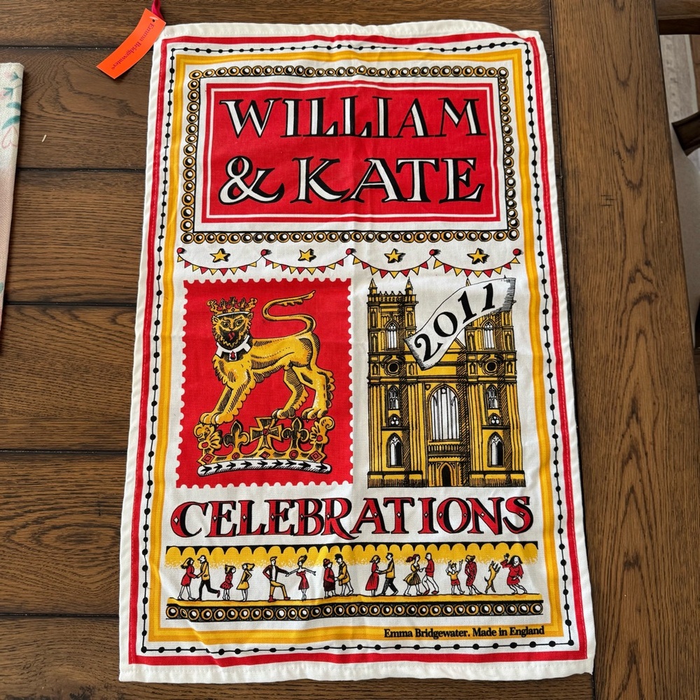 Emma Bridgewater “William & Kate” 2011 Celebrations Tea Towel NWT Made in UK